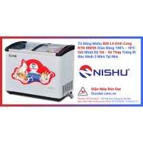 Tủ Đông Nishu kính cong dàn đồng 800L NTK-888SK